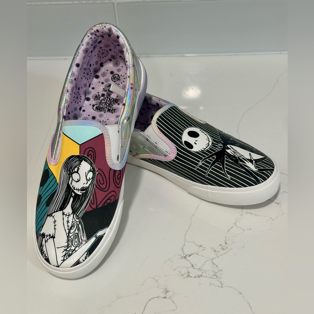 Disney Nightmare Before Christmas Slip-on Sneakers Shoes Ground Up Sz 9.5 Women